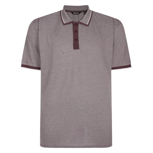 Bigdude Pure Cotton Jacquard Polo Shirt Dark Maroon